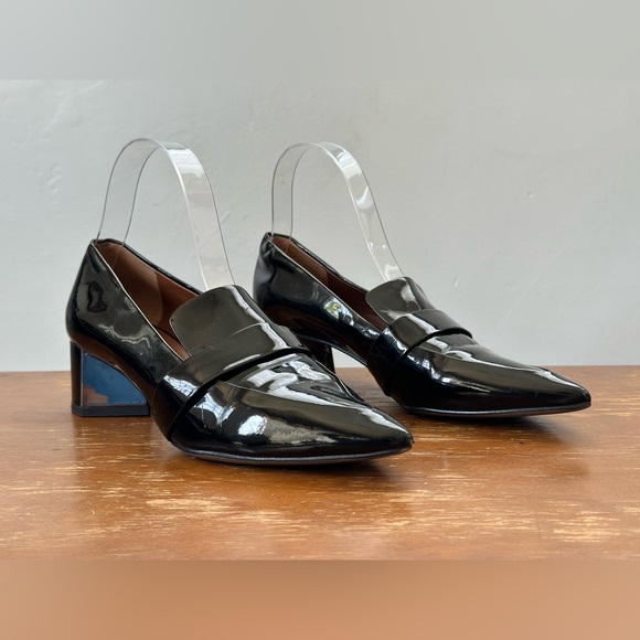 Franco Sarto Giovanni Black Faux Patent Loafers Women's Size 7 M - Picture 7 of 9